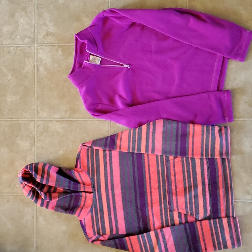 Lot of two girls fleece sweatshirts.